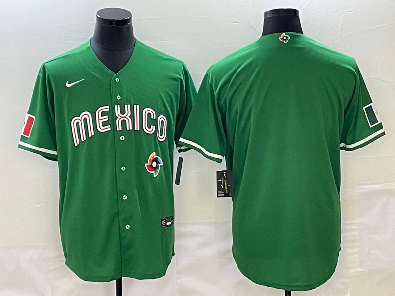 Men 2025 MLB world cup Mexico green Nike jersey 004